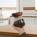 L&auml;bipaistvast klaaspurgist toidukonteiner, kohv Moodne kanister k&ouml;&ouml;ki 400ml 10.7cmx11cm