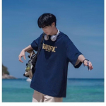 Uus l&uuml;hikeste varrukatega T-s&auml;rk meestele suvel, Korea stiilis trend, lihtne poolvarrukatega topp, Hongkongi stiilis vaba vabaaja br&auml;ndi T-s&auml;rk M must