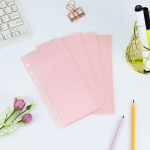 A6 kaustikm&auml;rkmiku tarvikud eemaldatav m&auml;rkmiku s&uuml;damik 6 auguga sularaha eelarve PP kott kontoritarbed roosa