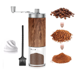 ESTVLB Coffee Wood K&auml;sitsi Kohv Kaasaskantav K&auml;si Kohv Manuaal Kohv Kokkupandav Keraamiline Reguleeritav Kergesti puhastatav Veski, Tera, Jahvatamine, Veski, K&auml;sitsi, tumepruun v&auml;rv