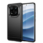 Xiaomi Redmi Note 14 Pro Plus &uuml;mbrise jaoks Xiaomi Redmi Note 14 Pro Plus kaane p&otilde;rutuskindel harjatud TPU kate Redmi Note 14 Pro Plus RedmiNote14 ProPlus must