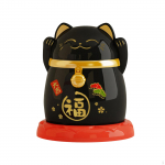 Cotton Swab Storage Case featuring China Lucky Cat Toothpick Holder for Home valge