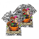 10 v&auml;rvi Funny Burgerpommes ICrimax Cartoon T-s&auml;rk Lahe naiste Meeste T-s&auml;rk O kaelusega Casual Unisex Streetwear Mood Laste T-s&auml;rk XXS hall