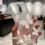 Mobiiltelefoni&uuml;mbrised iPhone 11 13 15 Pro Max 12 14 Pro Max &uuml;mbrisele iPhone 16 15 Plus 13 Pro 12 j&auml;&auml;tunud tekstuuriga maalitud koomiksililled iPhone 11 valge