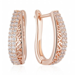 Kahekordse tsirkooniga kuldse tekstuuriga rippk&otilde;rvar&otilde;ngad naistele Vintage mood inglise klambriga k&otilde;rvar&otilde;ngad pulmapeo isikup&auml;ra naiste ehted