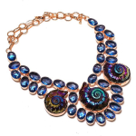 Titanium Shell, Topaz Gemstone 925 Sterling Silver Jewelry Necklace 18 s8a55