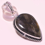 Blue Fire Labradorite Gemstone Pendant Handmade Engagement Jewelry 1.5 a3g51
