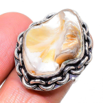 Biwa Pearl Handmade 925 Sterling Silver Jewelry Ring Size 7 u1h51