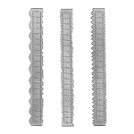3 tk 8,54 s&uuml;sinikterasest metallist paberi rebimise joonlaud, ebakorrap&auml;rase servaga paberi l&otilde;ikamise joonlaud