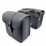 Vanaaegne Nahast Mootorratta Sadulakott - Veekindel, Universaalne Sobivus Yamahale ja Rolleritele 24x11x23 cm must