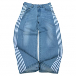 Unisex Streetwear Teksad Y2K Denim P&uuml;ksid Hip Hop Retro Triibulised Tikitud Baggy Teksad Meeste Naiste k&otilde;rge v&ouml;&ouml;kohaga laia s&auml;&auml;rega p&uuml;ksid S