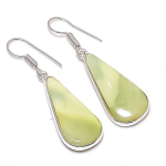 Natural Swiss Green Opal Gemstone 925 Sterling Silver Jewelry Earring 1.77 a8v93