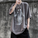 Meeste T-s&auml;rk S&uuml;gis Y2k T-s&auml;rk Streetwear &Uuml;lisuur Pikkade Varrukatega Anime T-s&auml;rk Harajuku Gooti Vintaaž Graafiline Manga T-s&auml;rk Topid M valge