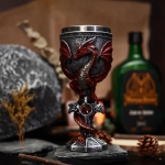 Creative Dragon seeria &otilde;llepokaal, roostevabast terasest inkrusteeritud vaiguga k&auml;sitsi maalitud teemapeo veiniklaasi pokaal s&otilde;pradele kingitus 200ml punane