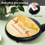 Houselini 600 W kaasaskantav pannkoogimasin, mittenakkuv kate, automaatne temperatuuri reguleerimine, sisse/v&auml;ljas, lihtsasti kasutatavad pannkoogid EU must