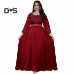 Abaya kleit naistele Eid Ramadan palve islami riided pikkade varrukatega &uuml;mara kaelusega Dubai t&uuml;rgi &otilde;htukleit M punane