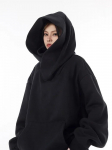 S&uuml;gis &Uuml;hev&auml;rvilised Ninja Turtleneck Kapuutsiga Pusad Meestele Vintage Fliisist Dressipluusid Hip Hop Jaapani T&auml;navamood &Uuml;lem&otilde;&otilde;duline Kapuutsiga Pusa S must