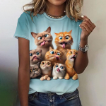 Naljakas loomade graafiline naiste T-s&auml;rgid Kausaalsed l&uuml;hikeste varrukatega naiste topp Kawaii mood Suured naiste riided Naiste suvised t-s&auml;rgid S