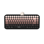 Bluetooth+USB traadita klaviatuur 84 klahvi Retro &uuml;mmargused klahvikorgid Armas karu traadita klaviatuur Windows/Android/iOS jaoks - Must Pi tumepruun v&auml;rv