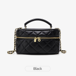 Naiste crossbody kott mini tepitud ketiga v&auml;ike kott kvaliteetne PU naiste k&auml;ekott v&auml;ike ruudukujuline karp elegantne disaineri &otilde;lakott black