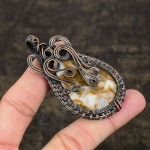 Maligano Jasper Handmade Copper Wire Wrap Jewelry Pendant 2.83 k3c80