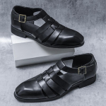 Suvetrend Uued Meeste Gladiaatorid Must Valge Slip-On Lakknahast Vabaaja Jalan&otilde;ud Hingavad Rannasandaalid V&auml;litingimustes Sandaalid 38-46 38 gray