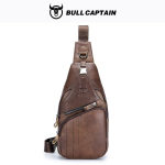 BULLCAPTAIN Ehtne Nahk Meeste Messenger Bag Vabaaja Crossbody Kott Moodne Meeste Rinnakott Meeste &Otilde;lakott kerge kohvi v&auml;rv