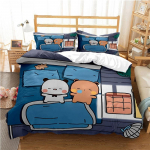 Armas BuBu Karu kawaii Voodipesukomplekt Joonisfilm Anime Kogu Hooaja Tekikott Pehme Tekikott ja Padjap&uuml;&uuml;rid &Uuml;hekohaline/Kahekohaline/Queen/King 135X200cm-2pcs