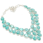 Natural Green Monalisa Gemstone 925 Sterling Silver Jewelry Necklace 18 s1z27