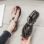 2024 Naiste Kingad Ilusad Sandaalid Suvine T&uuml;druk Suur Suurus P&auml;rlitega Vabaaja Sandaalid Naiste Vabaaja Madalad Kingad 43