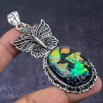 Ethiopian Opal gemstone 925 Steling Silver Jewelry Pendant 3.15
