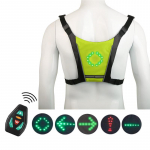 Traadita LED-suunatulega jalgratturi vest puldiga One Size kollane