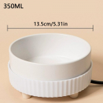 Soojendusega kassikauss Laetav lemmiklooma veesoojendusklauss H&auml;&auml;letu keraamiline veekauss Kassi veejoomispurskkaev Loomade joogidosaator valge