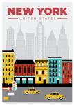 Plakat New York Nowy Jork ilustracja 30x40 cm