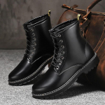 Meeste k&otilde;rge s&auml;&auml;rega saapad Retro Mood T&ouml;&ouml;saapad Vabaaja Matkasaapad Libisemiskindel Paks Tald Meeste Pahkluusaapad Botas Para Hombre 39 must