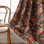 Imanqi Yun Lilleline Jacquard Poolpimendavad K&ouml;&ouml;gi- ja Erkerakna Kardinad Special Size 25/sq m