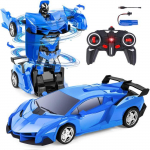 Voiture t&eacute;l&eacute;command&eacute;e,2 en 1 Robot de Voiture Transformable,Jouet Gar&ccedil;on Fille Enfant de 3 &agrave; 12 Ans, Cadeau Noel pour Enfants(bleu) sinine