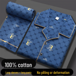 100% puhas puuvillane meeste pikavarrukaline pidžaama - lai l&otilde;ige, suuremad suurused, kevad/s&uuml;gis koduriietus igas vanuses. 2XL (148-170 kg)