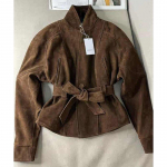Maillard Pruun V&ouml;&ouml;kohta Kitsendav L&uuml;hike Jakk - Korea K&otilde;rge Kvaliteediga, Unikaalne, Stiilne & Elegantne TRENCH-jakk Medium