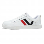 Meeste tossud vabaajajalatsid Meeste tasapinnalised Zapatillas Hombre Kerged Pu-nahast hingavad kingad Meeste valged tennised spordijalatsid 44