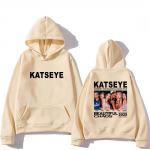 KATSEYE: THE BEAUTIFUL CHAOS TOUR 2025 Tr&uuml;kitud pusa Meeste Naiste Lahtine Moodne Kapuutsiga Pika varrukaga vintage Fliis Must Kapuutsiga S