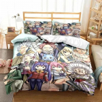 3D Anime Fairy Tail Voodipesukomplekt Voodi Kolmeosaline Komplekt Tekikott &Uuml;hekohaline Kahekohaline Voodi Queen Size Tekikoti Komplekt T&auml;iskasvanu Laste Magamistuba 70x133cm 2pcs