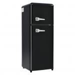 92L Retro k&uuml;lmik LED-valgustus Suur mahtuvus H&otilde;bedane k&auml;epide Reguleeritav temperatuur Suletud teip Punane Kahetsooniline k&uuml;lmik K&ouml;&ouml;k must