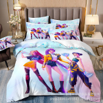 Digitaaltr&uuml;kiga 3D Voodipesu K-Pop N&otilde;iak&uuml;tid Tekk Padjap&uuml;&uuml;r Multikas Kolmeosaline Komplekt quilt cover 70 * 133 2pcs