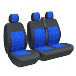 Veoauto 2+1 istmekatted Universaalne kaubikute istmekaitse Citroeni relee jaoks Ford transiidi jaoks Opel Antara jaoks Renault maste jaoks 3-Seater Black