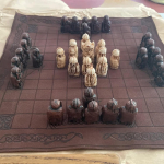 Hnefatafl Viikingite Malekomplekt, Hnefatafl Lauam&auml;ng, Traditsiooniline Kahe M&auml;ngijaga Strateegiline Lauam&auml;ng Klassikaline, Viikingite Kunst, Riidest Lauaga ja Puidust Karbiga