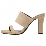 Zara Vintage Suede Slip-On Paksu Kontsaga &Uuml;mmarguse Ninaga Mules Libisemiskindlad Sandaalid Naiste jalatsid Beež 11334510098 37