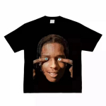 ASAP Rocky Hip Hop Rapper Tugev Rap Y2k Unisex Meeste Naiste R&otilde;ivad l&uuml;hikeste varrukatega &Uuml;mmargune kaelus Tr&uuml;kitud Pullover T-s&auml;rk 33261 S mitmev&auml;rviline