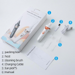 K&otilde;rvapuhastaja &uuml;lit&auml;pne k&otilde;rvavaha eemaldamise t&ouml;&ouml;riist 5 tk silikoonist k&otilde;rvalusikas LED-valgusti juhtmevaba otoskoop nutikas k&otilde;rvapuhastus k&otilde;rvahooldusvahendid must