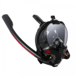 Snorgeldamismask Kahe toruga Silikoonist T&auml;ielikult kuivav Ujumismask Sukeldumisprillid Iseseisev veealuse hingamise seade must
